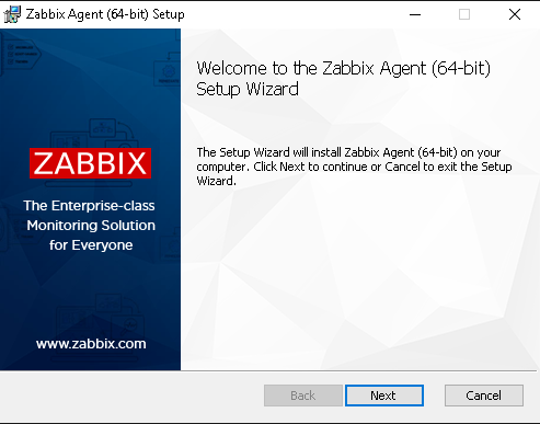 Начало установки Zabbix Agent в Windows