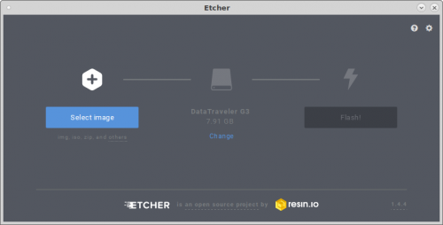 Главное окно программы Etcher